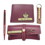 Customized All-in-One Men's Combo Gifts - Maroon (Set of 4)