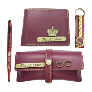 Customized All-in-One Men's Combo Gifts - Maroon (Set of 4)