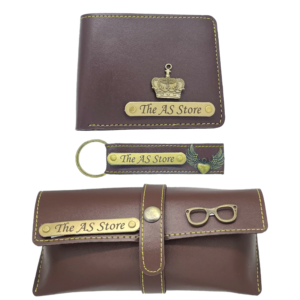 Customized All-in-One Men's Combo Gift - Brown - Set of 3