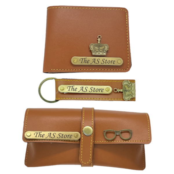 Customized All-in-One Men's Combo Gift - Tan - Set of 3