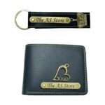 Customized Wallet and Keychain Combo Set For Men - Black