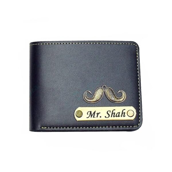 AS Store Customized Tan Wallet for Men – Personalized Name Wallet | Vegan Leather Customized Wallet with Name for Birthdays, Rakhi, Valentine’s Day and Diwali - Black