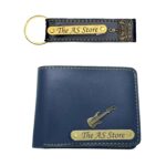 Customized Wallet and Keychain Combo Set For Men - Blue