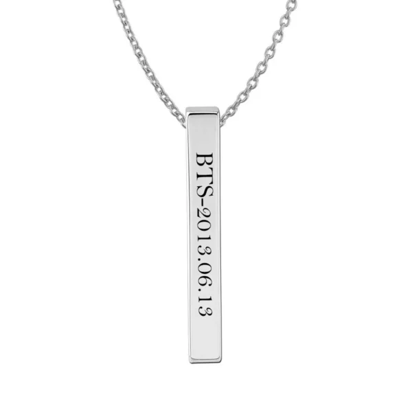 BTS Engraved Bar Pendant for Army Fans