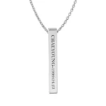Chaeyoung Engraved Bar Pendant for Twice Lovers (Silver)