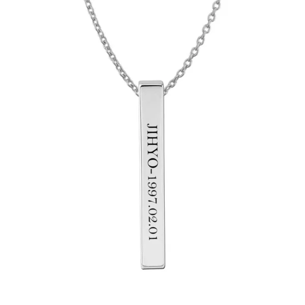 Jihyo Name Bar pendant with Birthdate Engraved