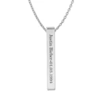 Justin Bieber Engraved Bar Pendant for singer Lovers (Silver)