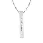 MOMO Engraved Bar Pendant for Twice Lovers (Silver)