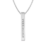 TWICE Engraved Bar Pendant for Kpop Lovers (Silver)