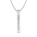 TZUYU Engraved Bar Pendant for Twice Lovers (Silver)