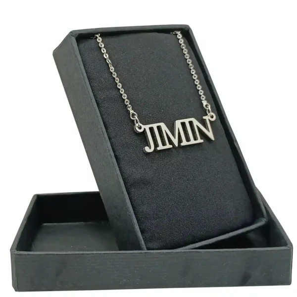 Jimin name pendant silver merch by the as store